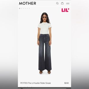 Mother Lil Hustler Roller Sneak Wide Leg Jeans Size 30P in Not Today Satan